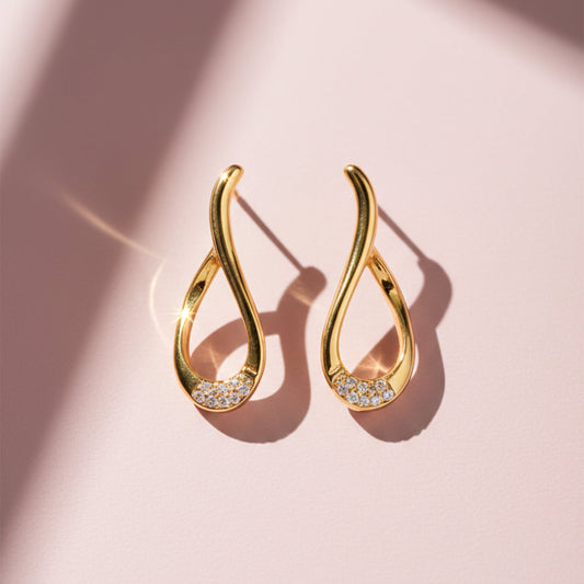 LuxeWave S-Curve Diamond Earrings jewellery product view 1