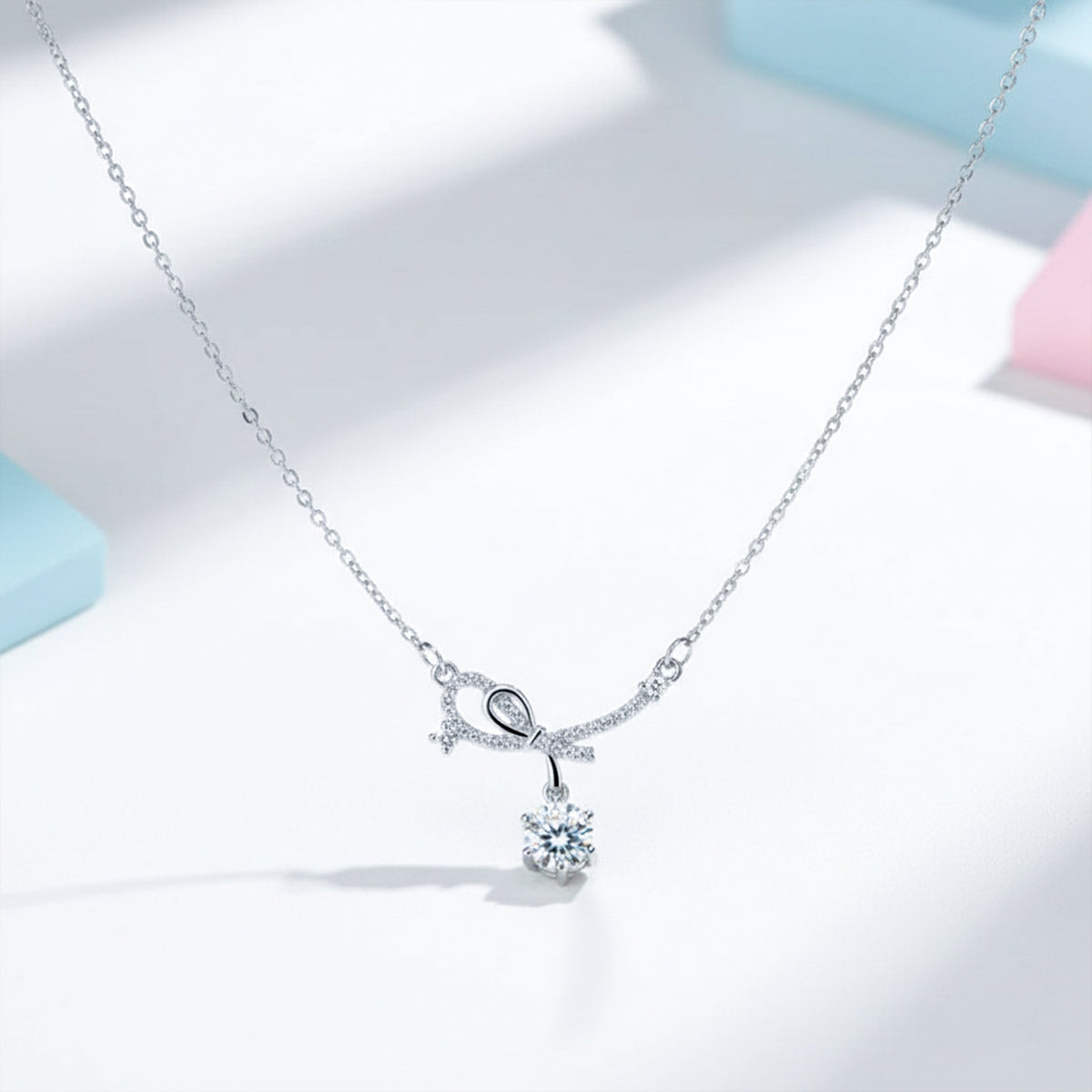 Eterna Infinity Diamond Drop Necklace jewellery product view 1