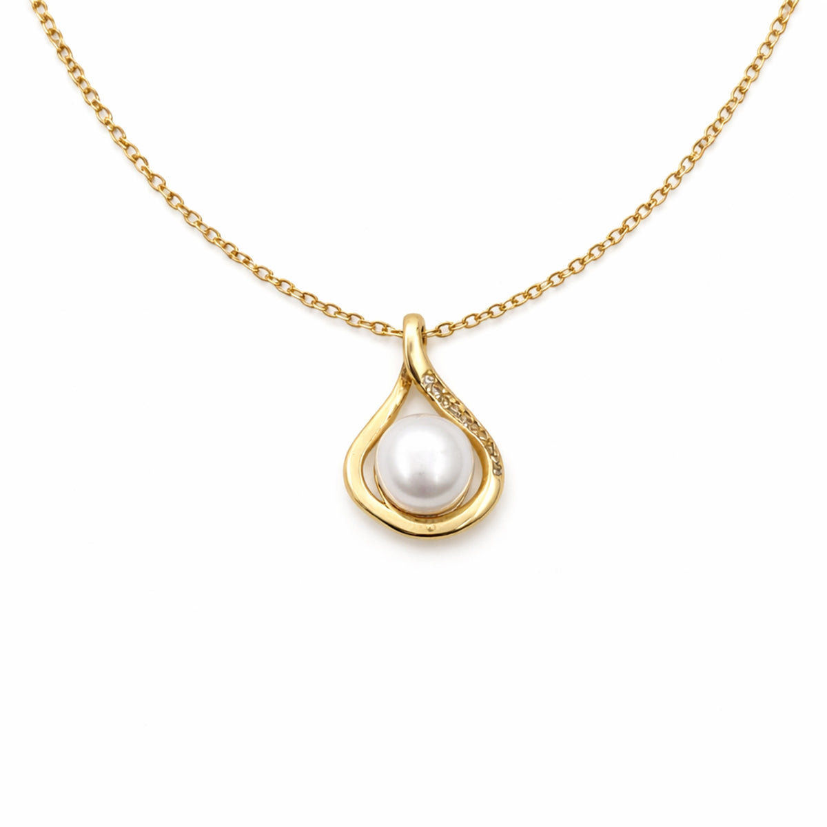Teardrop Pearl Pendant Necklace jewellery product view 8