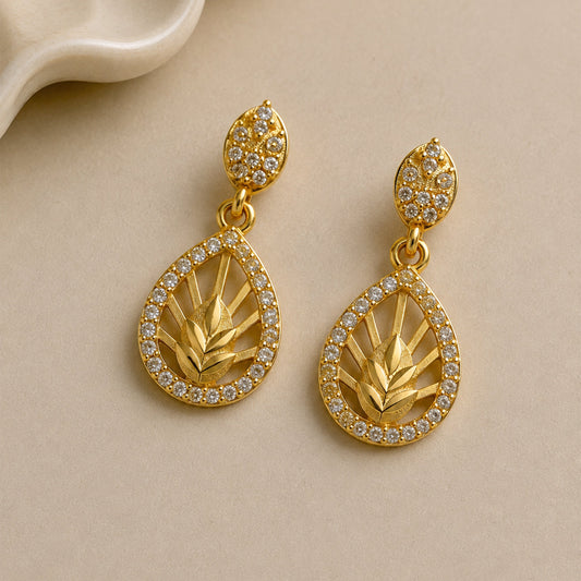 Kamal Leaf Earrings jewellery product view 1