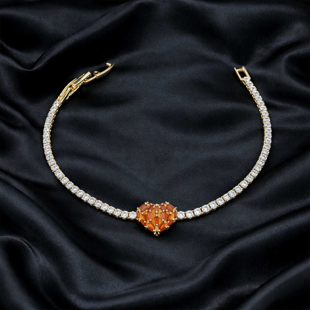 Designer Heart Diamond Tennis Bracelet jewellery product view 4