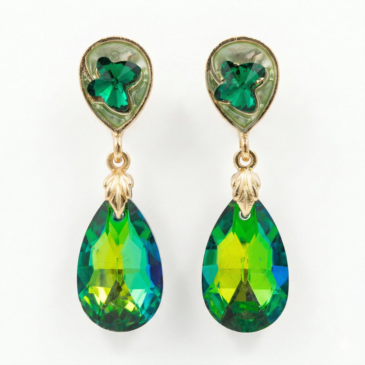 Serene Emerald Glow Earrings jewellery product view 6