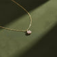 Delicate Pink Floral Charm Gold Necklace jewellery product view 3