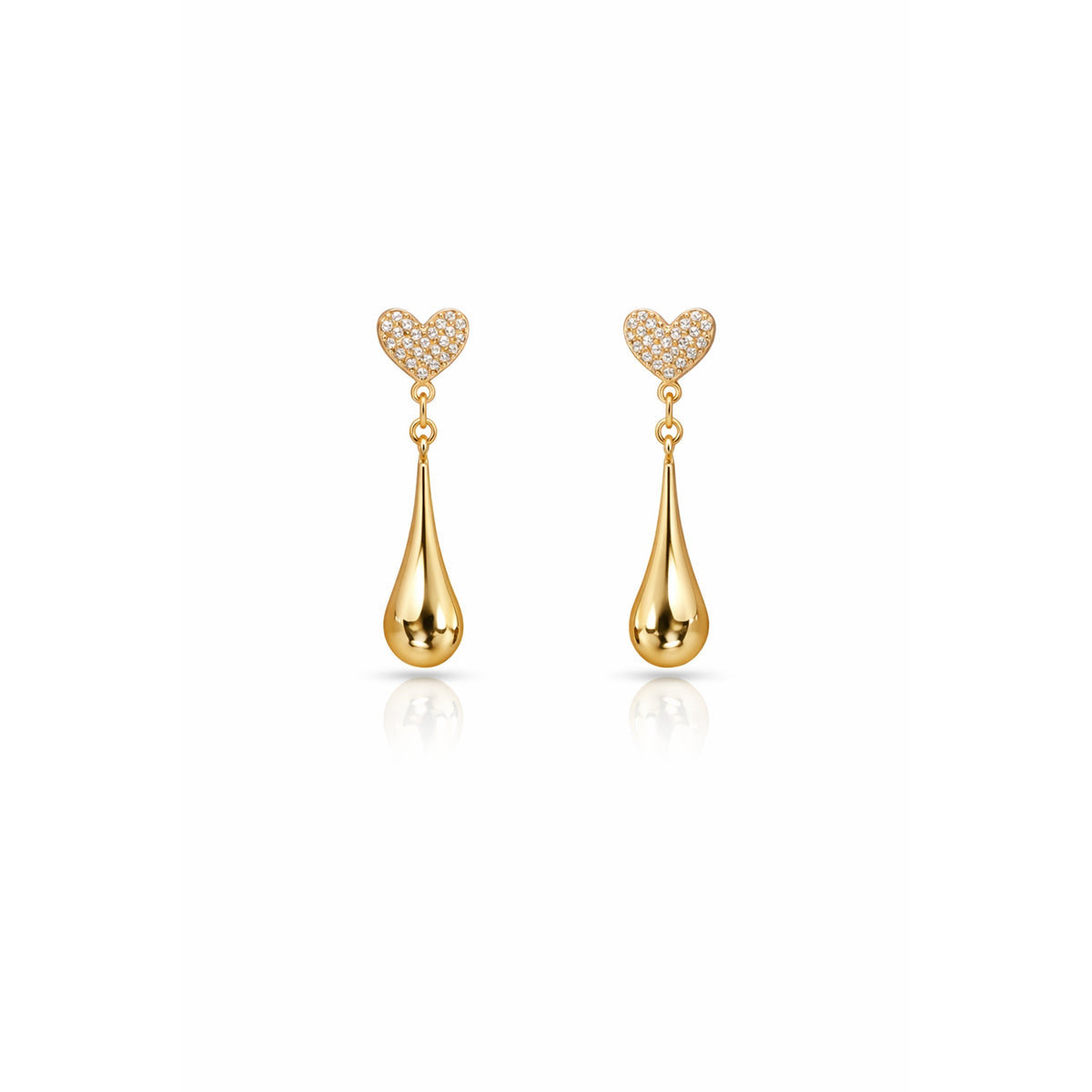 Golden Heart Drip Luxe Earrings jewellery product view 7