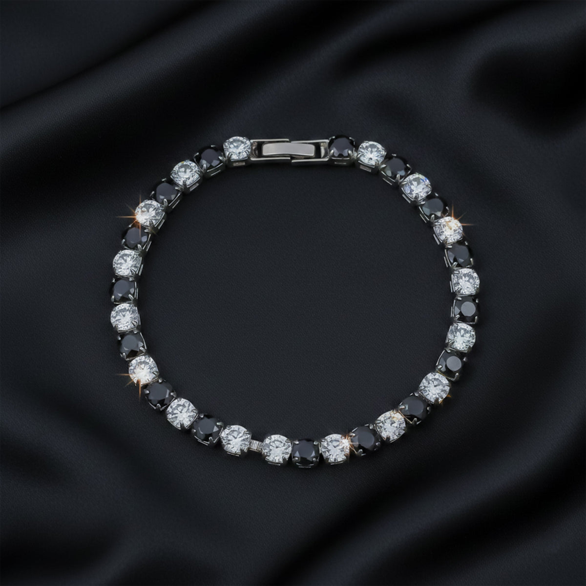 Noir Diamond Elegance Tennis Bracelet jewellery product view 1