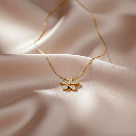 Luxe Floral Sparkle Necklace jewellery product view 1
