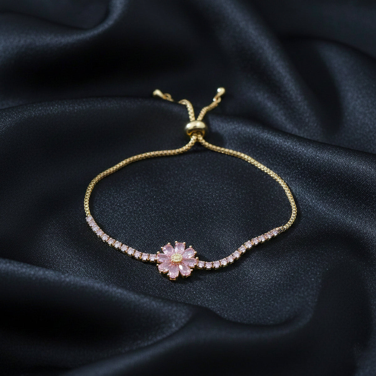 Aurora Bloom Gold Slider Bracelet jewellery product view 1