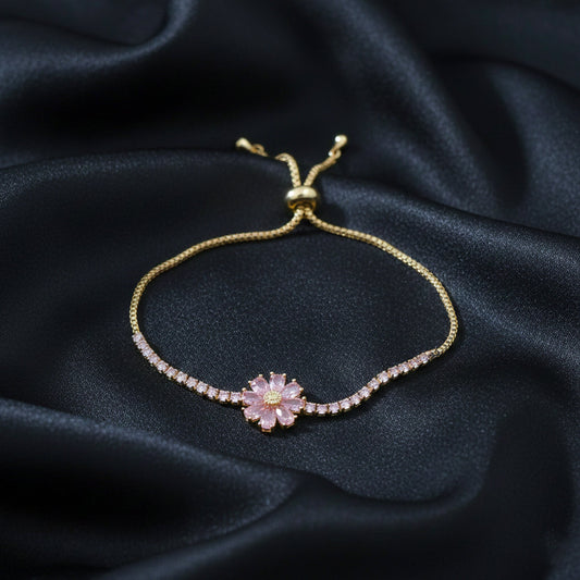 Aurora Bloom Gold Slider Bracelet jewellery product view 1