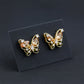 Luxury Crystal Butterfly Gold Earrings jewellery product view 3