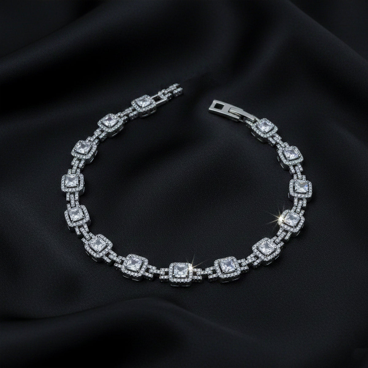 Diamond Square Luxe Tennis Bracelet jewellery product view 4