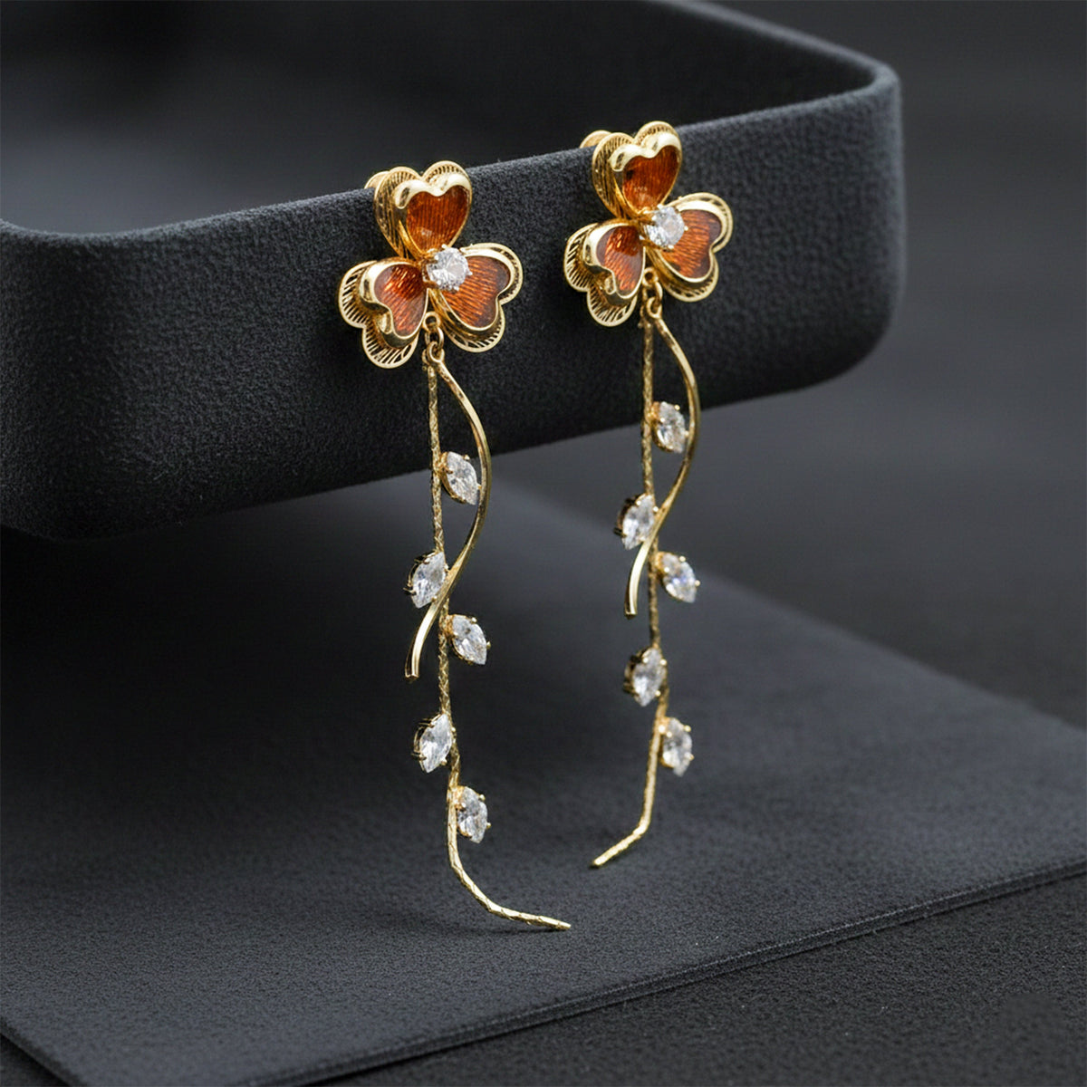 Clover Shine Dangle Earrings jewellery product view 3