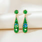 Elegant Green Floral Drop Earrings jewellery product view 1