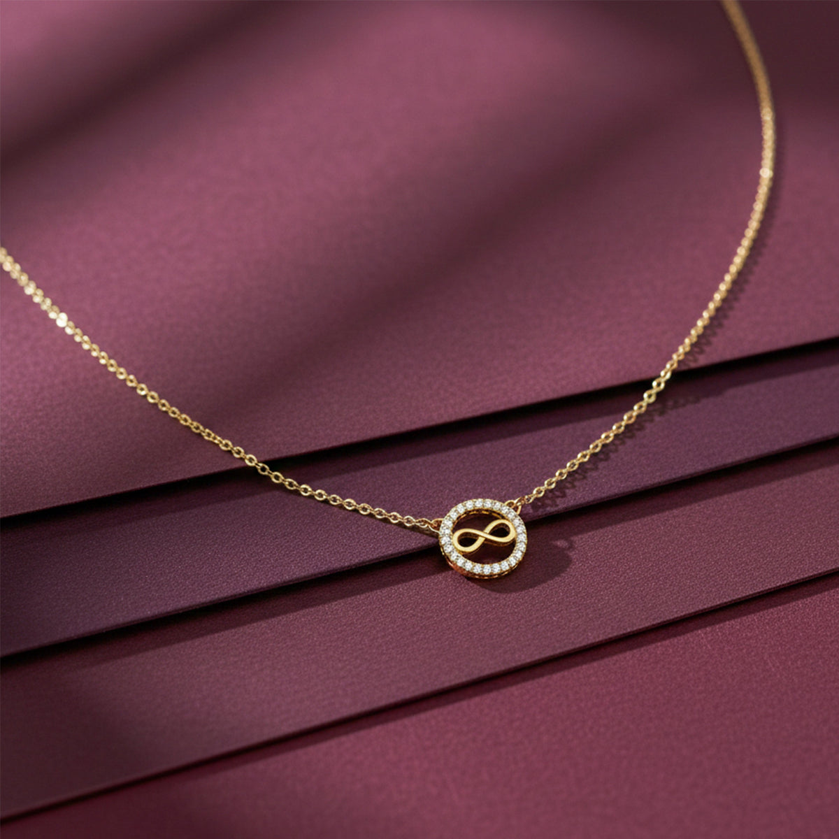 Elegant Gold Infinity Necklace jewellery product view 3