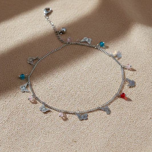 Flutter Butterfly Charm Anklet jewellery product view 1