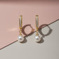 Minimalist Gold Bar Pearl Drop Earrings jewellery product view 1