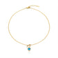 Blue Heart Crystal Gold Pendant Necklace jewellery product view 4