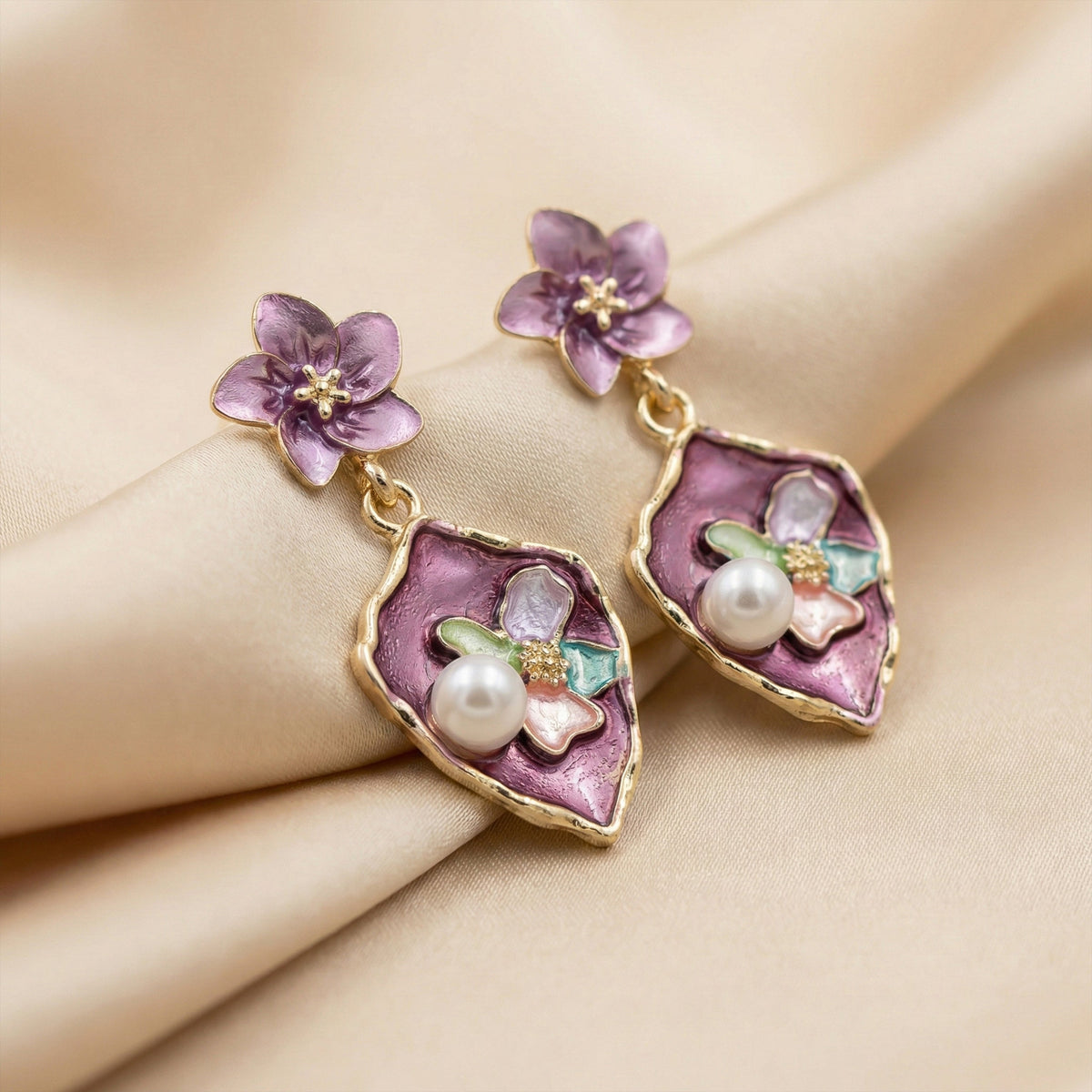Amethyst Bloom Earrings jewellery product view 3