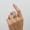 Azure Teardrop Halo Ring jewellery product view 1