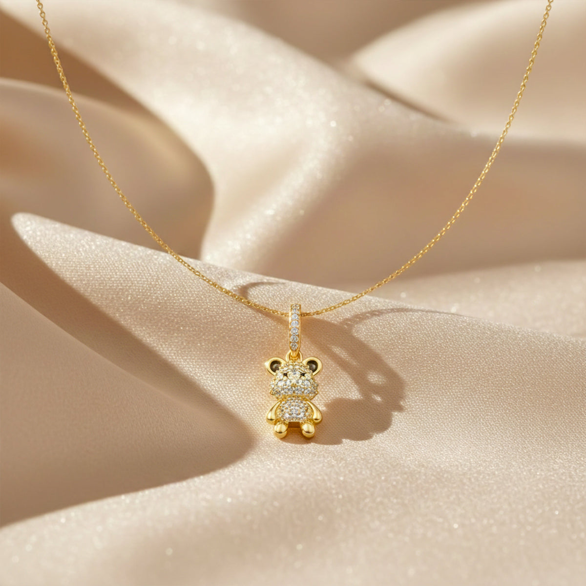 Luxpenny Teddy Crystal Pendant Necklace jewellery product view 2