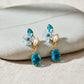 Blue Stone Floral Drop Earrings jewellery product view 1