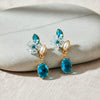 Blue Stone Floral Drop Earrings jewellery product view 1