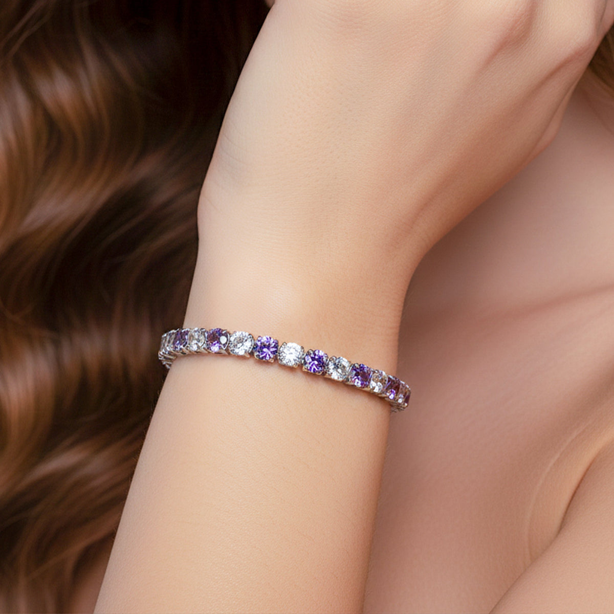 Velvet Purple Luxe Tennis Bracelet jewellery product view 4
