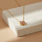 Pink Heart Clover Gold Pendant Necklace jewellery product view 3