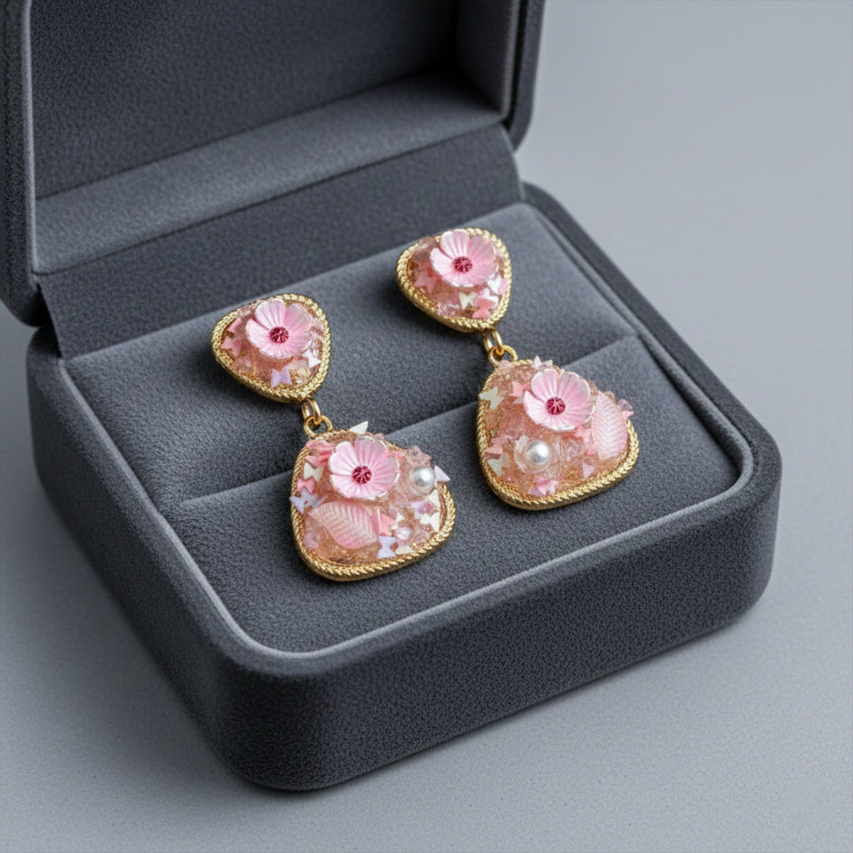 Rose Bloom Designer Earrings jewellery product view 4