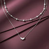 Luxpenny Dual Layer Silver Heart Necklace jewellery product view 1