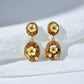 Antique Gold Flower Dangle Earrings jewellery product view 3