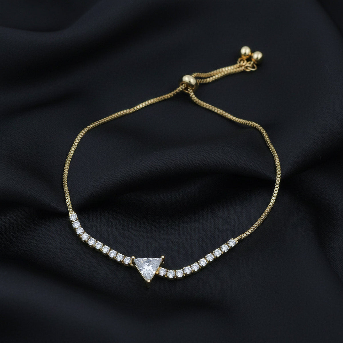 Trinity Diamond Triangle Bracelet jewellery product view 4
