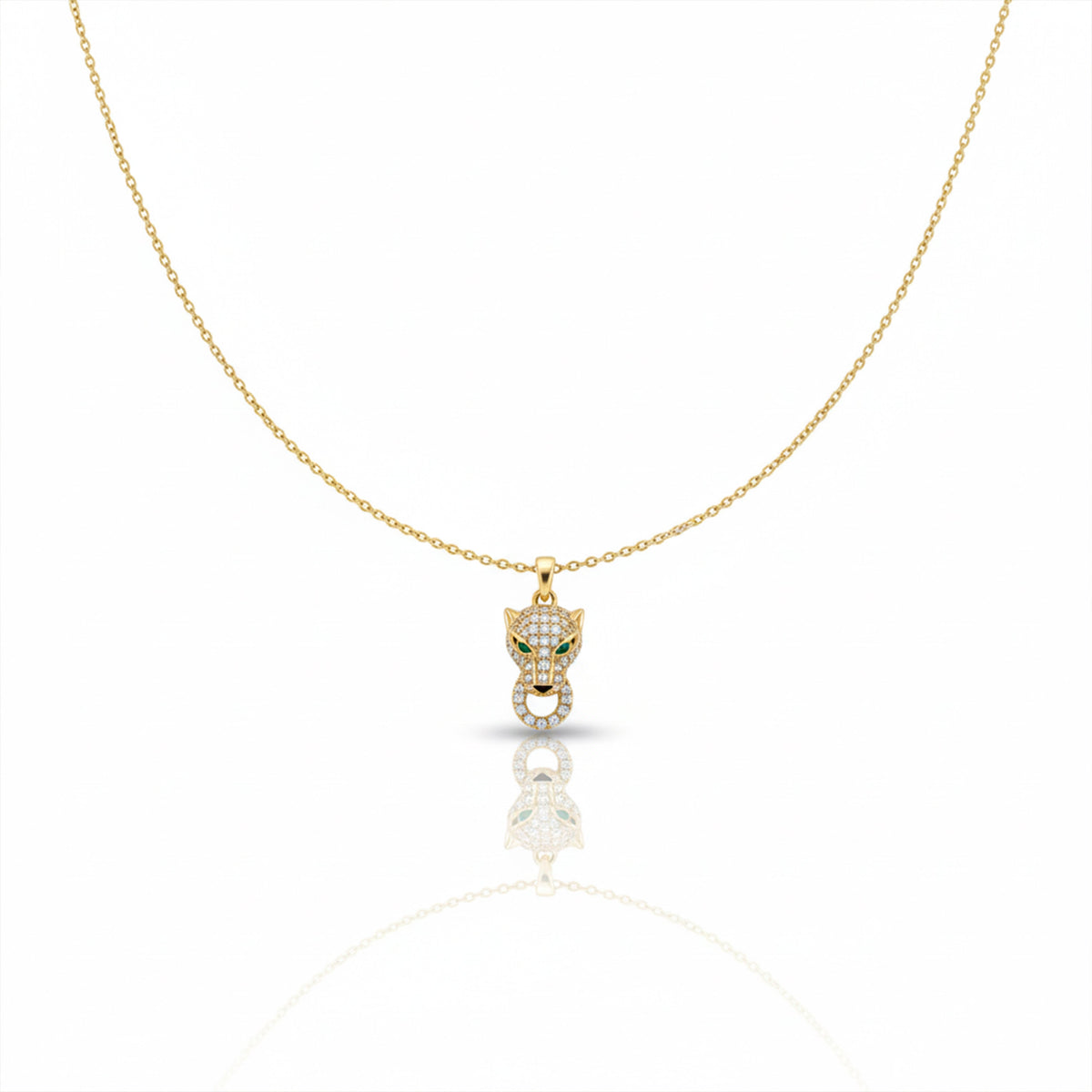 Crystal Leopard Pendant Necklace jewellery product view 4
