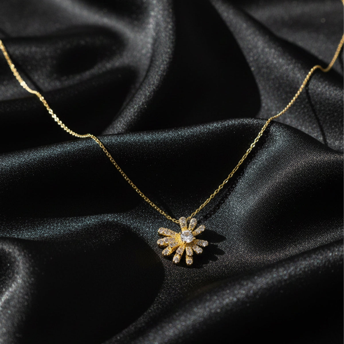 Aurielle Sunburst Diamond Pendant Necklace jewellery product view 4