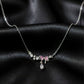 Roselle Diamond Drop Silver Necklace jewellery product view 4
