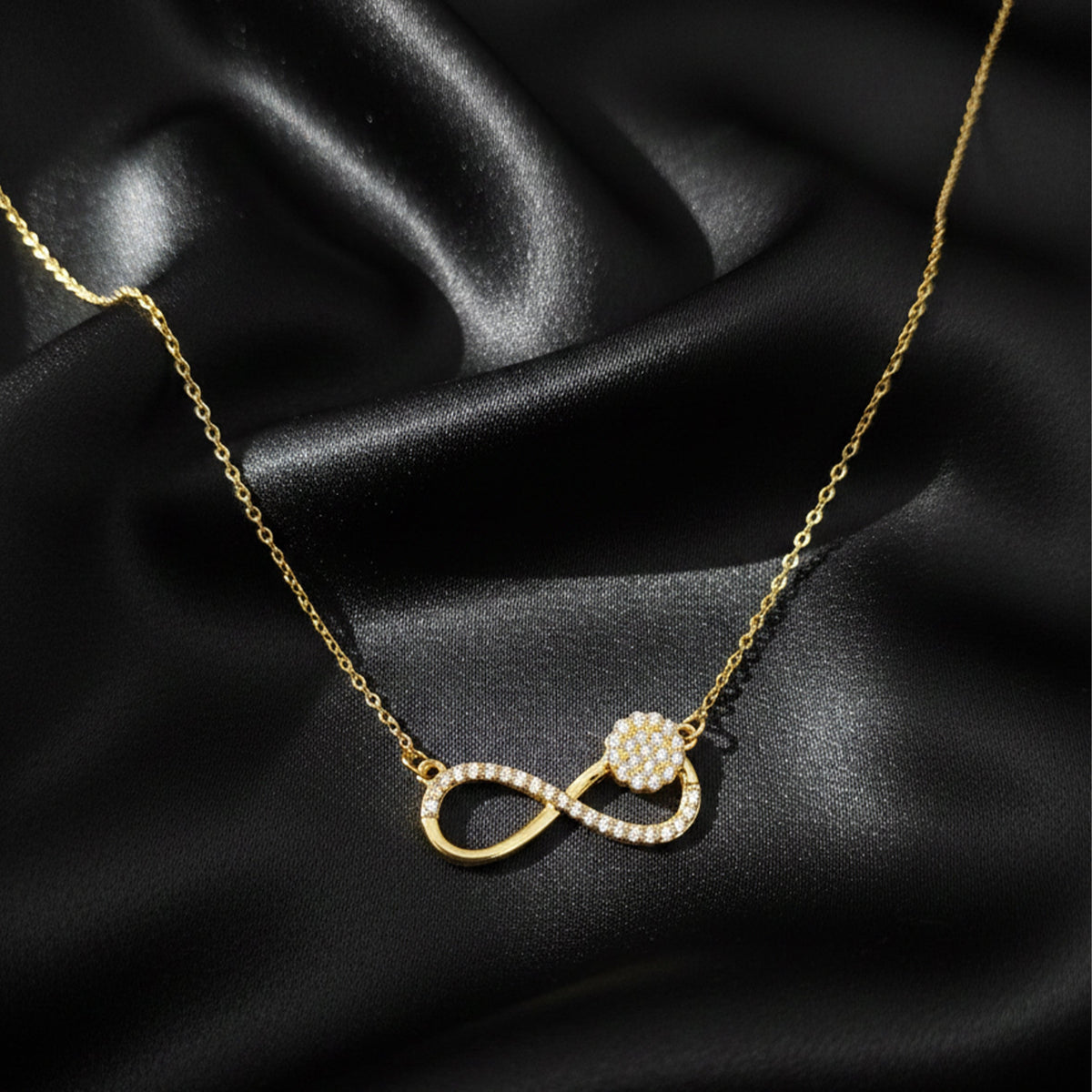 Aurelia Diamond Infinity Gold Necklace jewellery product view 3