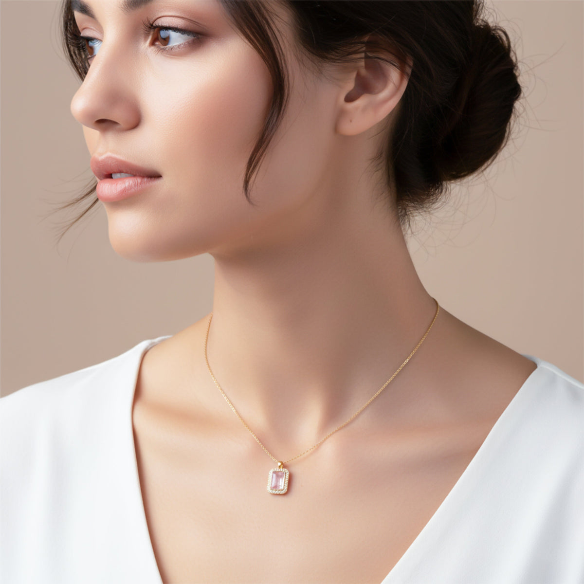 Blush Radiance Pendant Necklace jewellery product view 3
