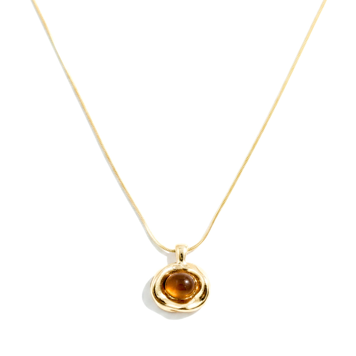 Amber Glow Gold Pendant Necklace jewellery product view 4