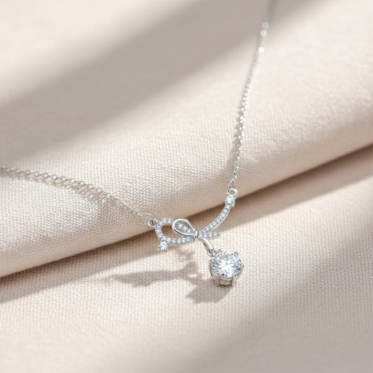 Eterna Infinity Diamond Drop Necklace jewellery product view 2