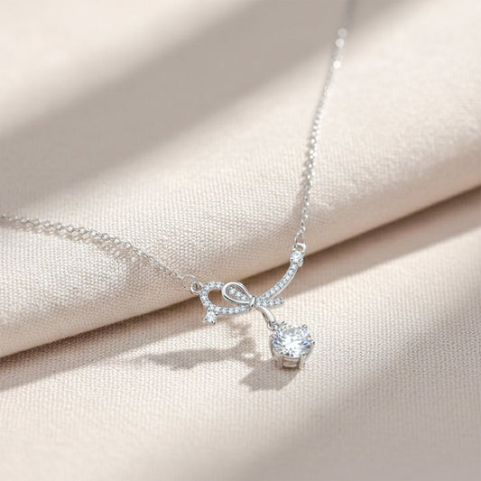 Eterna Infinity Diamond Drop Necklace jewellery product view 2