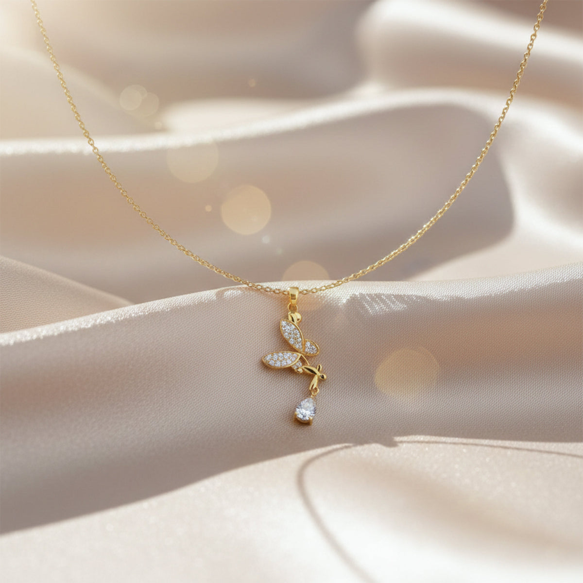 Butterfly Grace Drop Necklace jewellery product view 3