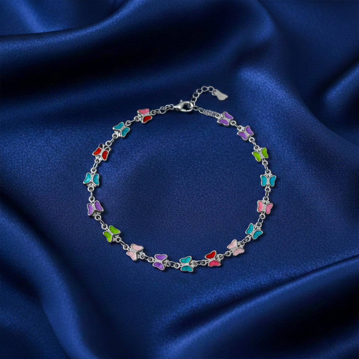 Cute Multicolor Butterfly Chain Anklet jewellery product view 2