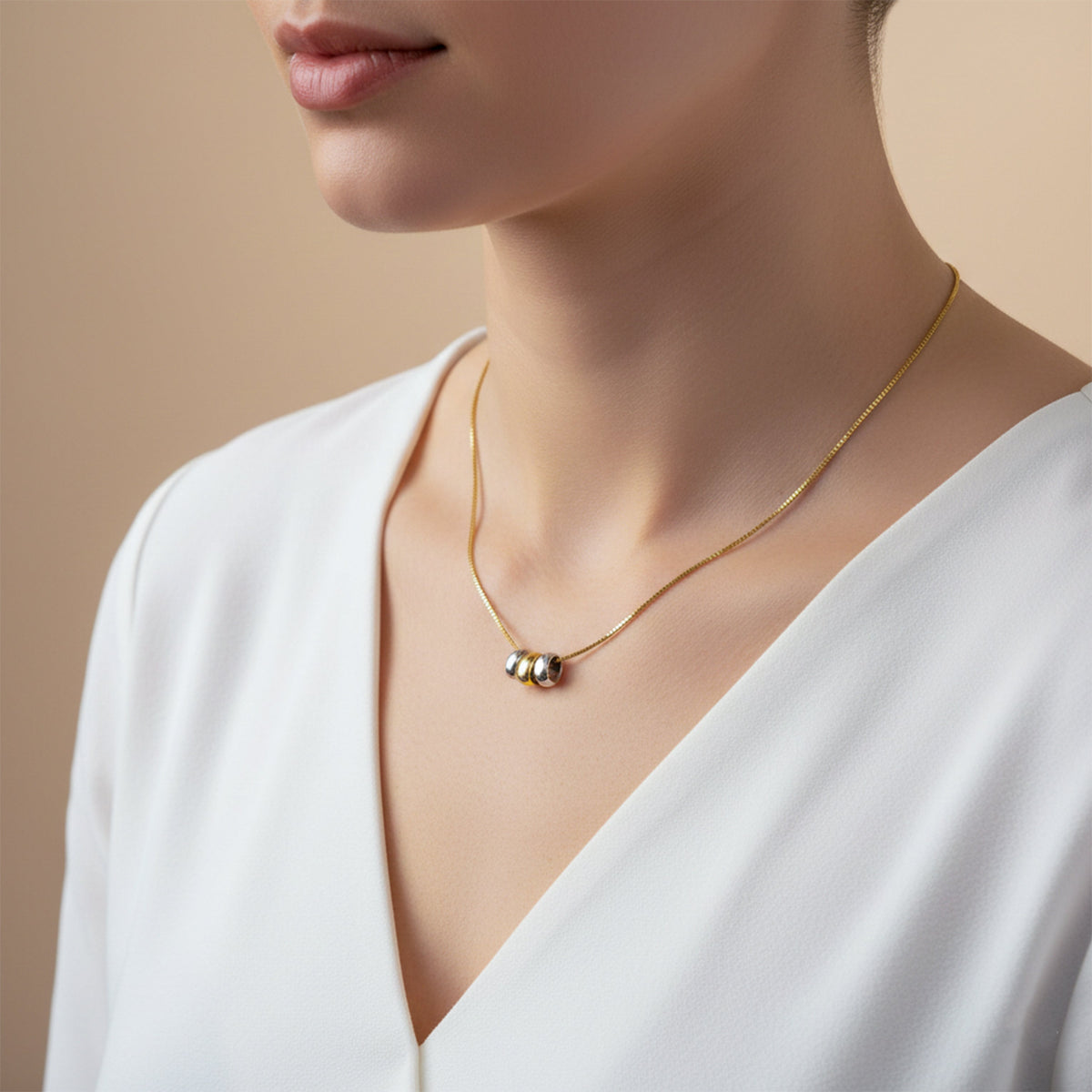 Luxpenny Golden Petal Charm Necklace jewellery product view 4