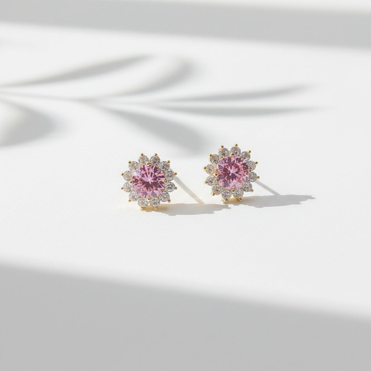 Rose Glow Floral Halo Earrings jewellery product view 4