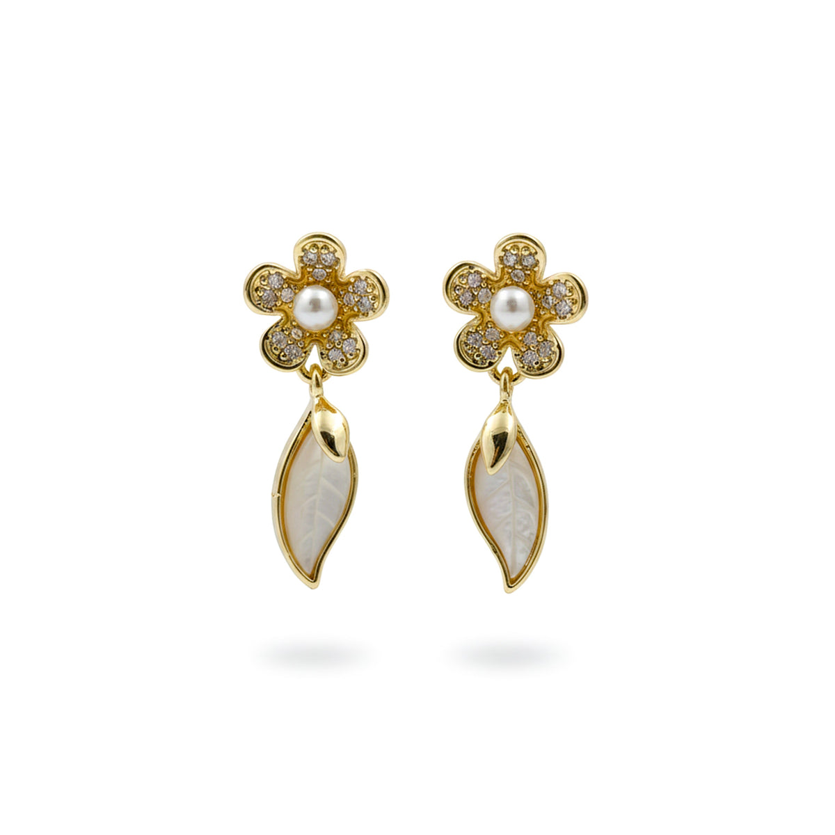 Nazakat Pearl Flower Earrings jewellery product view 6