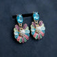 Aqua Bloom Pearl Drop Earrings jewellery product view 3