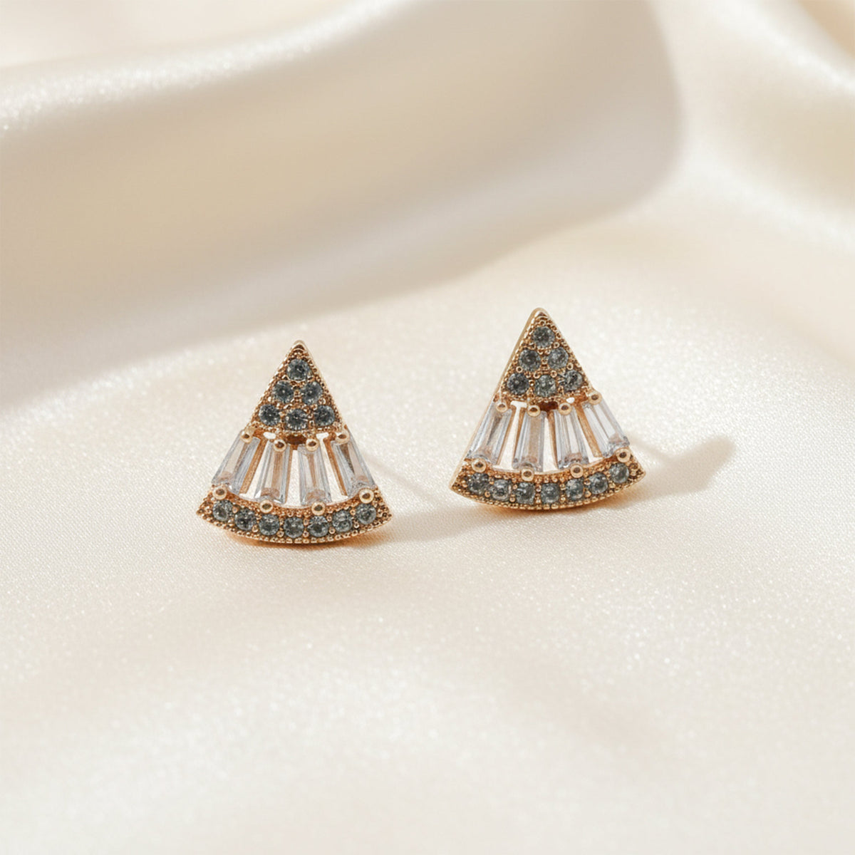 Opulence Arc Crystal Stud Earrings jewellery product view 2