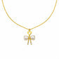 Elegant Gold Heart & Pearl Bow Necklace jewellery product view 6