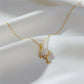 Royal Crystal Butterfly Drop Necklace jewellery product view 4
