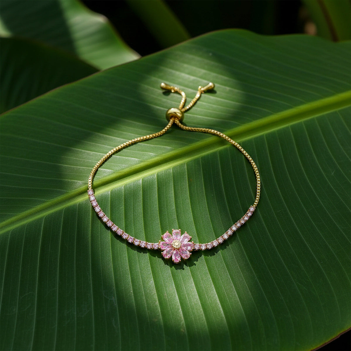 Aurora Bloom Gold Slider Bracelet jewellery product view 5