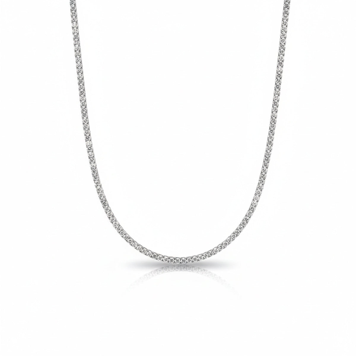 Silver Diamond Tennis Necklace jewellery product view 6